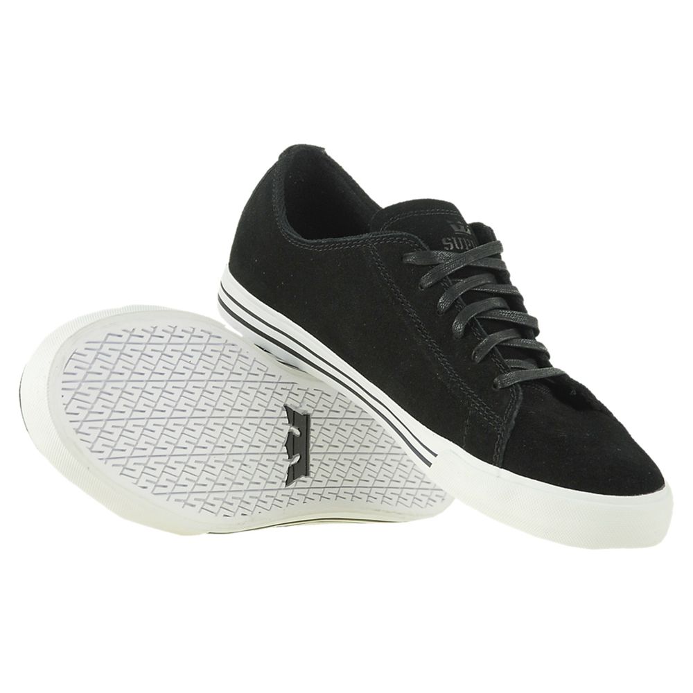 Baskets Basses Supra Thunder Low Noir Black Suede Femme | PLY-60580879